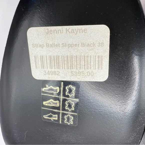 NWT Jenni Kayne Strap Ballet Slipper Flat Sandals Ankle Wrap Black Size 8
