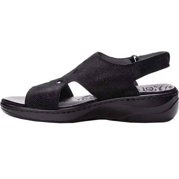 NWT PROPET Gabbie Black Size 6X(2E) Sandals Slingback Extra Cushioned Open Toe