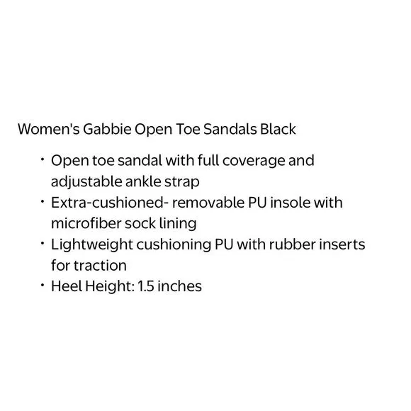 NWT PROPET Gabbie Black Size 6X(2E) Sandals Slingback Extra Cushioned Open Toe