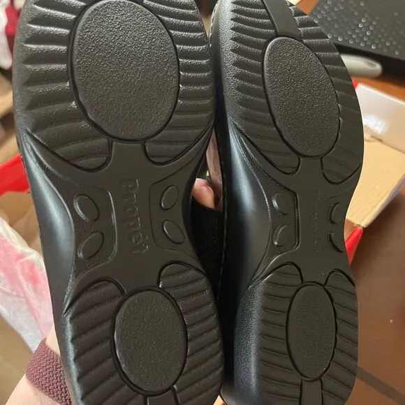 NWT PROPET Gabbie Black Size 6X(2E) Sandals Slingback Extra Cushioned Open Toe
