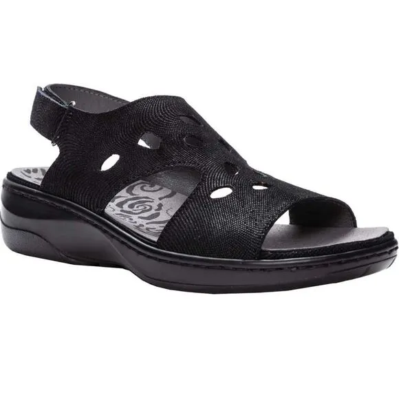 NWT PROPET Gabbie Black Size 6X(2E) Sandals Slingback Extra Cushioned Open Toe