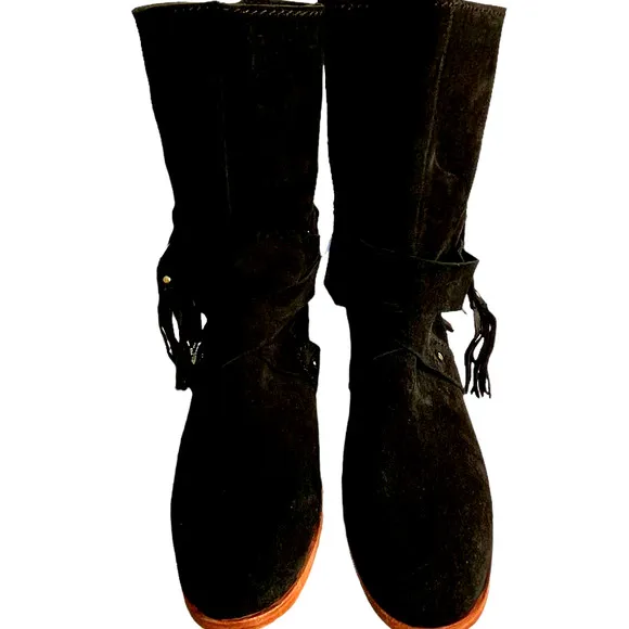 NWT See By Chloe Black Stud Crosta Suede Ankle Boots Women Size 39