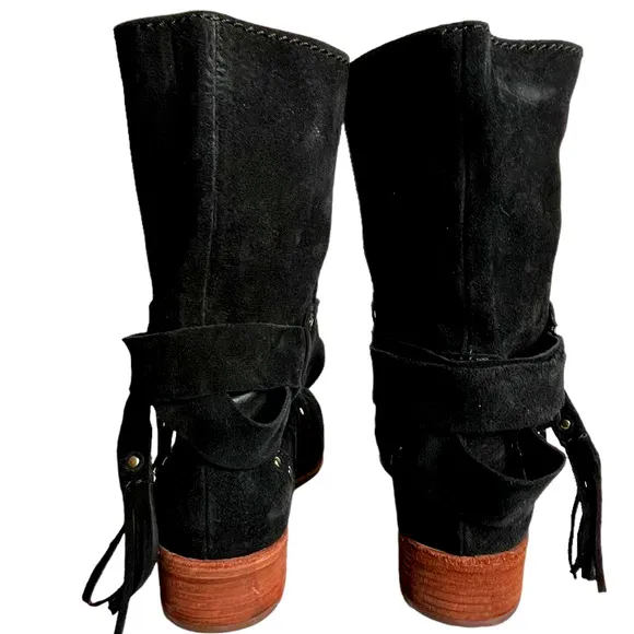 NWT See By Chloe Black Stud Crosta Suede Ankle Boots Women Size 39