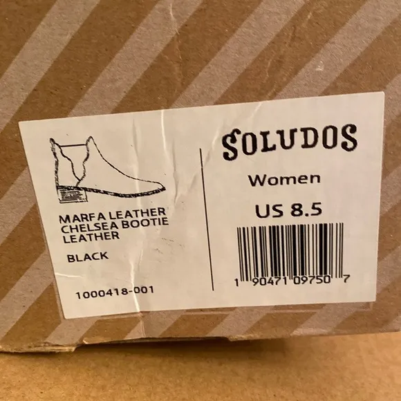 NWT Soludos Chelsea Bootie Marfa Leather in Black Size 8.5