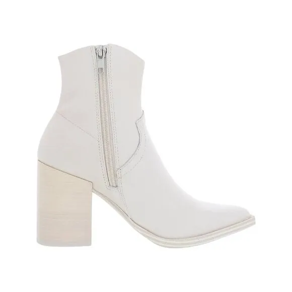 NWT Steve Madden Womens Cate Booties Ankle Boots Bone Leather Size 9.5