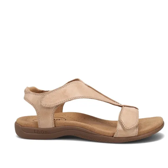 NWT Taos The Show Women's leather Velcro strap stone Beige comfort Sandals  7