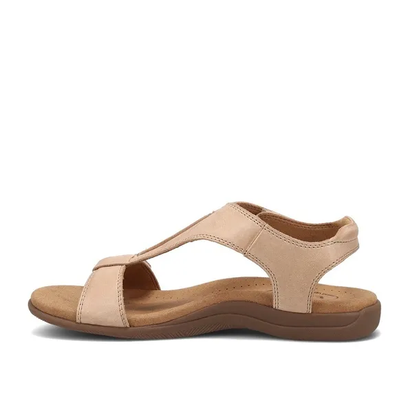 NWT Taos The Show Women's leather Velcro strap stone Beige comfort Sandals  7