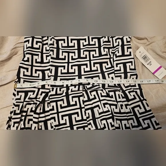 NWT Tiana B. Black and White Geometric Dress Sz 10