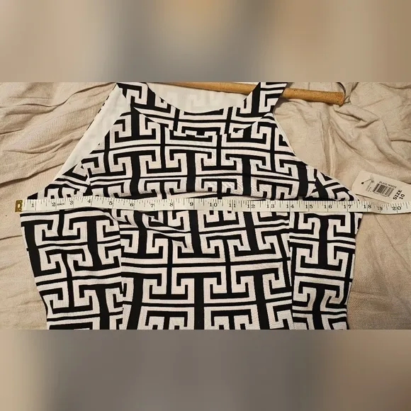 NWT Tiana B. Black and White Geometric Dress Sz 10