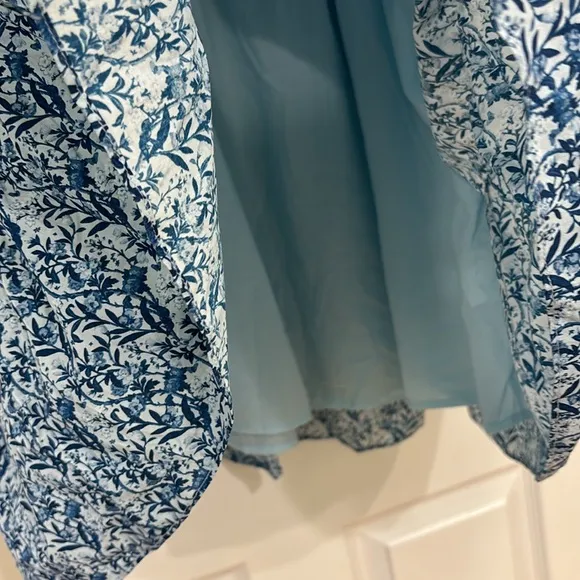NWT Tuckernuck Blue White Floral Rosaleigh Mini Dress Women’s size XL