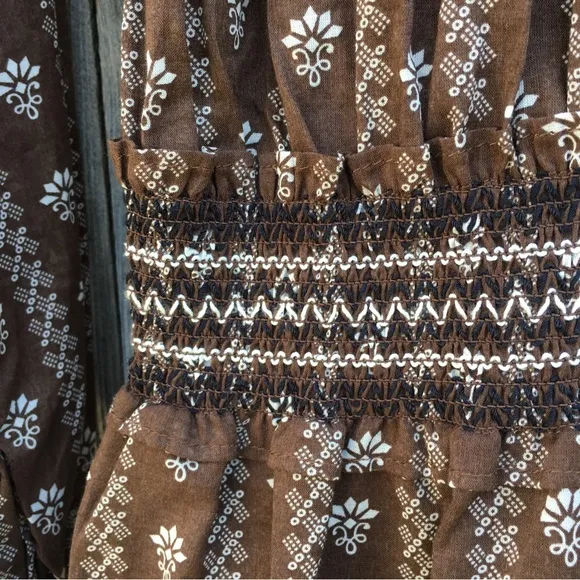 NWT Veronica Beard Espie Floral Dress Cotton Hazel Brown M