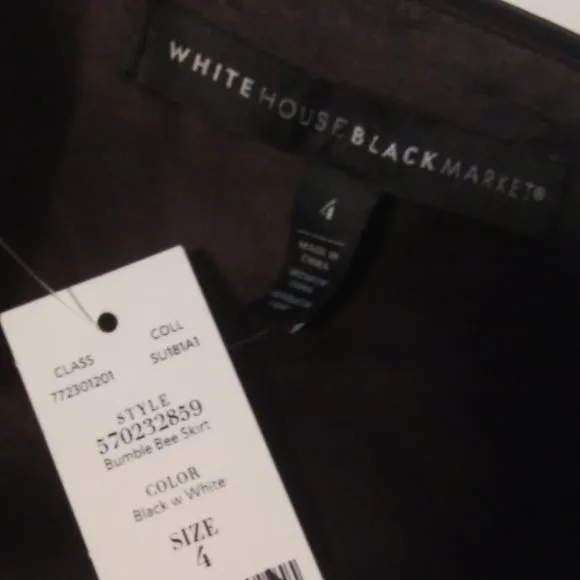NWT White House Black Market Bumble Bee skirt  fully lined size 4