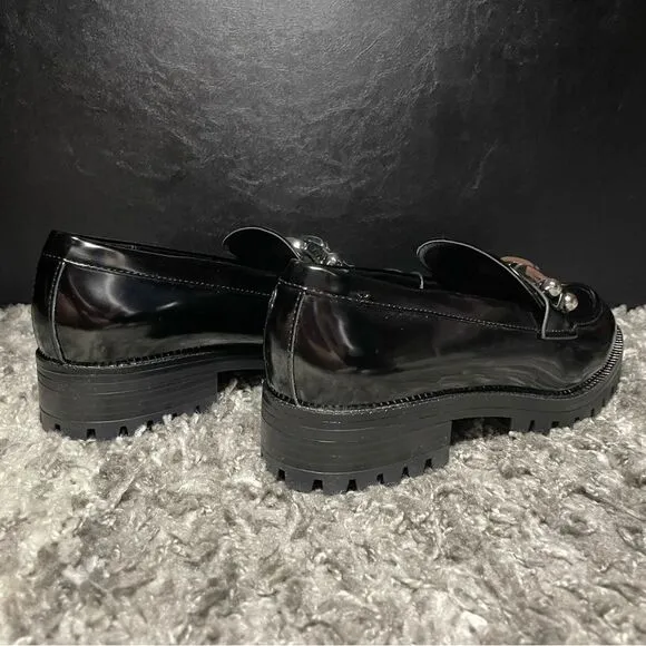 NWT Zara Lug Sole Embellished Loafers