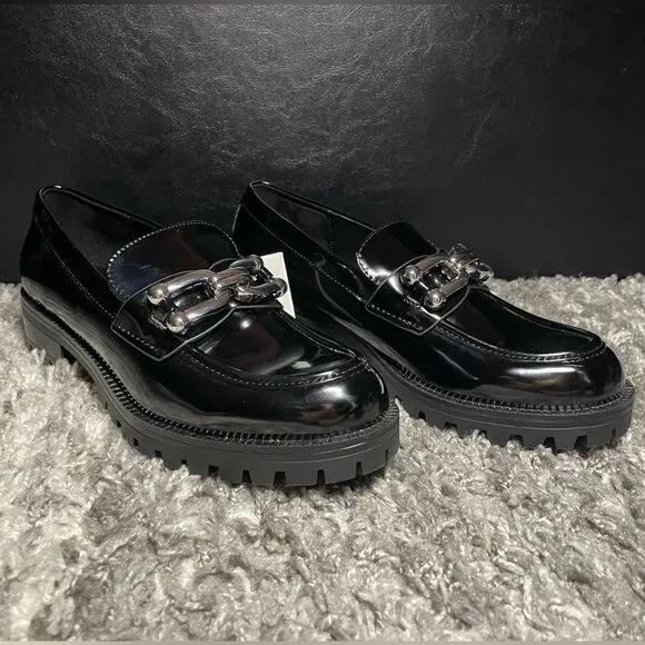 NWT Zara Lug Sole Embellished Loafers