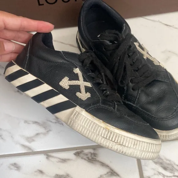 Off-White Black Vulcanized Sneakers Size 33”