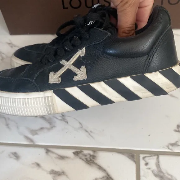 Off-White Black Vulcanized Sneakers Size 33”