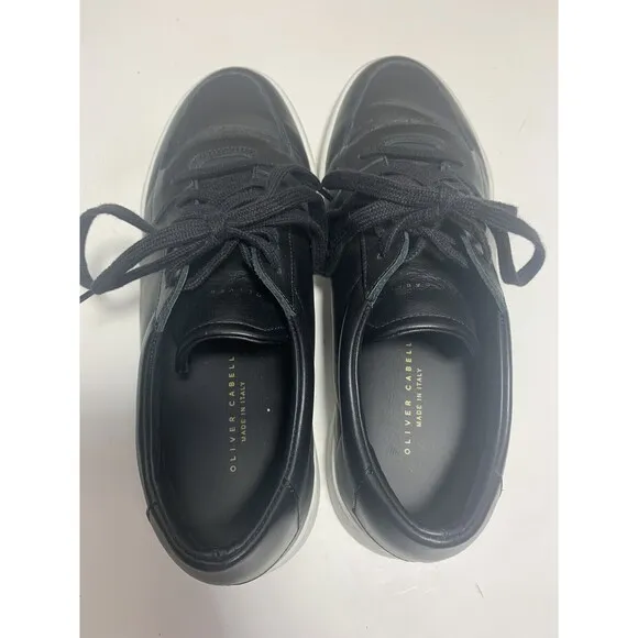 Oliver Cabell Leather Court Sneakers EU 39 Mens Size 6 Black Made in Italy
