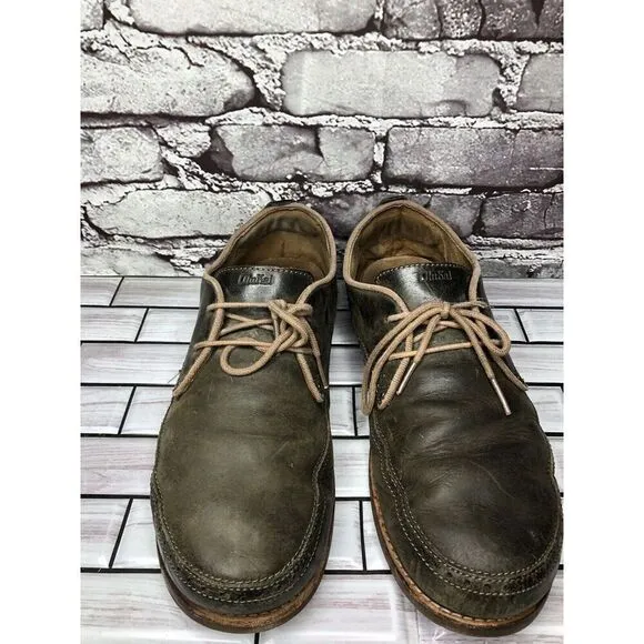 Olukai Honolulu Lace Olive Green Leather Casual Oxfords Shoes Men’s Sz 10.5M US