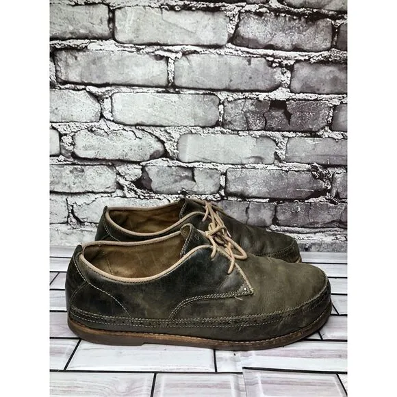Olukai Honolulu Lace Olive Green Leather Casual Oxfords Shoes Men’s Sz 10.5M US