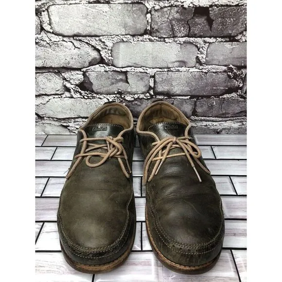 Olukai Honolulu Lace Olive Green Leather Casual Oxfords Shoes Men’s Sz 10.5M US
