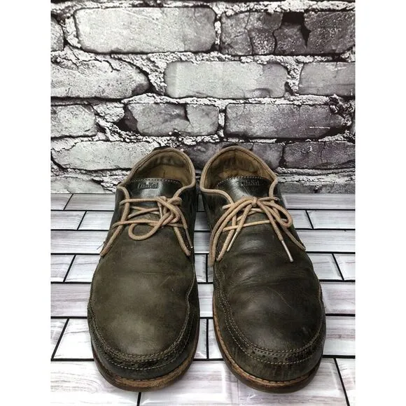 Olukai Honolulu Lace Olive Green Leather Casual Oxfords Shoes Men’s Sz 10.5M US