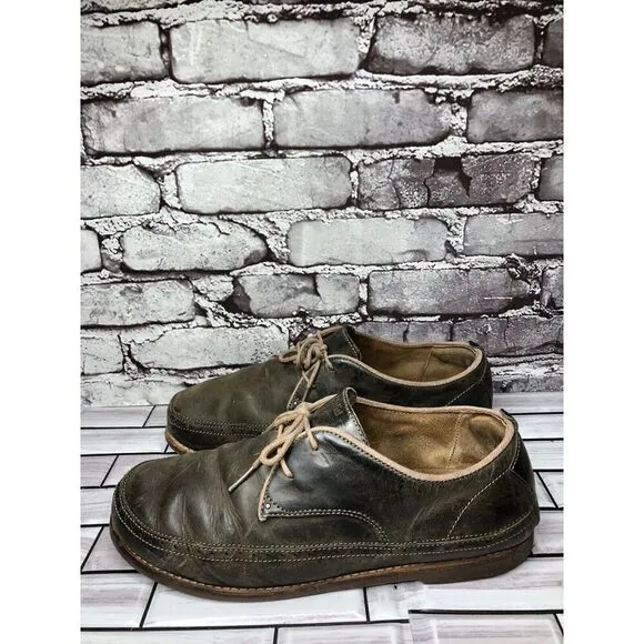 Olukai Honolulu Lace Olive Green Leather Casual Oxfords Shoes Men’s Sz 10.5M US
