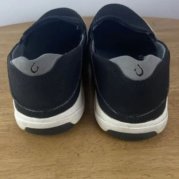 Olukai Lae ahi Slip On Sneakers Men's Size 8.5 Black Mesh Shoes Breathable