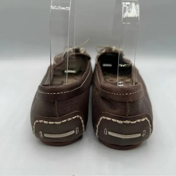 OluKai Mele Moc Women’s 7.5 Chocolate Brown Leather Slip On Moccasin