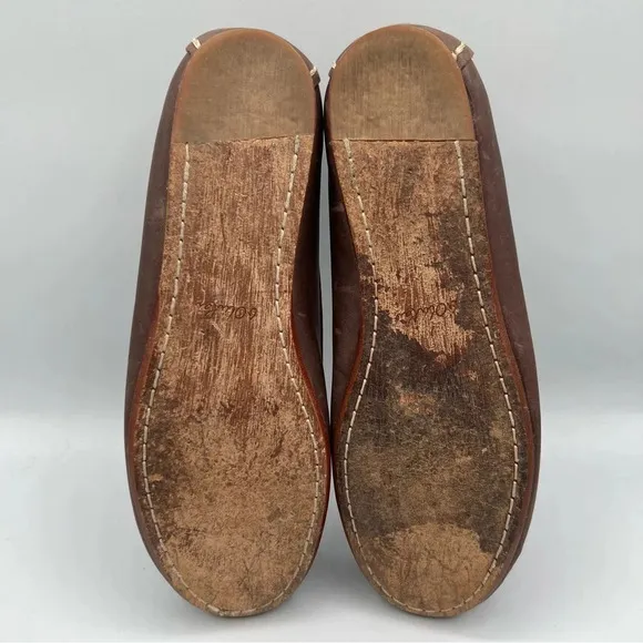 OluKai Mele Moc Women’s 7.5 Chocolate Brown Leather Slip On Moccasin