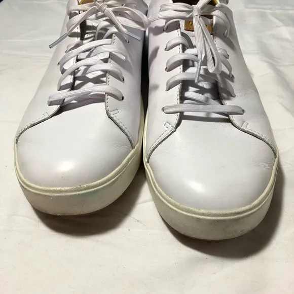 Olukai mens 12 lae’ahi li’ili white leather casual lace up sneakers minimalist