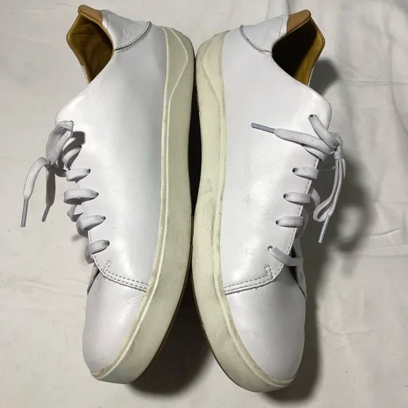 Olukai mens 12 lae’ahi li’ili white leather casual lace up sneakers minimalist