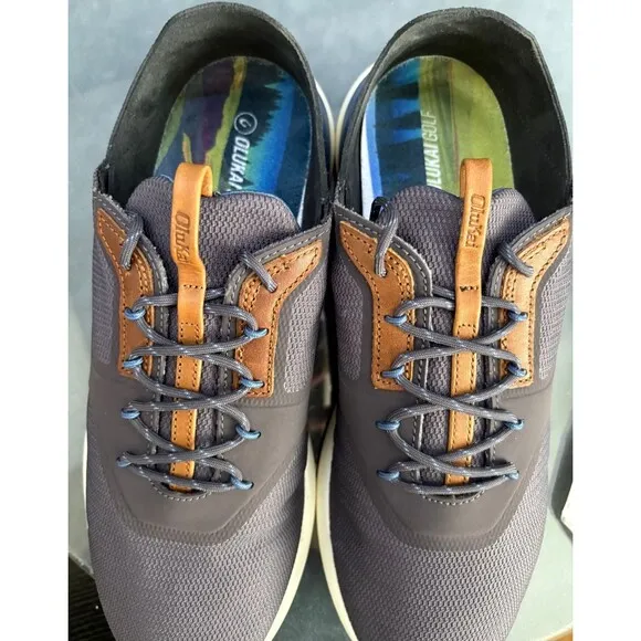 Olukai Nihoa Li Men's Sneakers Shoes Size 11.5 Gray Blue