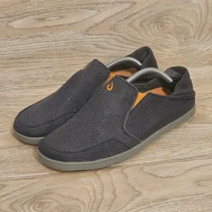 Olukai Nohea Mesh Shoes Mens Size 10.5 Gray Mesh Slip On Boat Loafers Sneakers