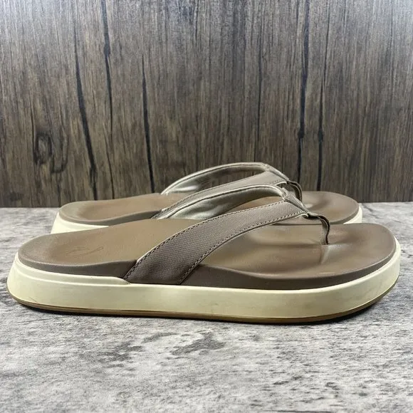 Olukai Womens Sandals Size 8 Nua Pio Tan Flip Flops Thong Sandals Comfort