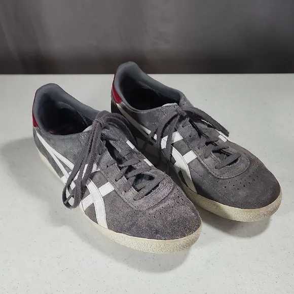 Onitsuka Tiger Men's Gray and White Sneakers Size 10