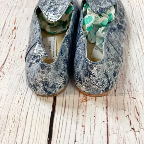 OSAY x  La Babouche Blue and Silver Tie Dye Slide Loafer Slip on Shoe