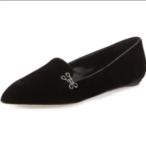 Oscar De La Renta Velvet Loafers