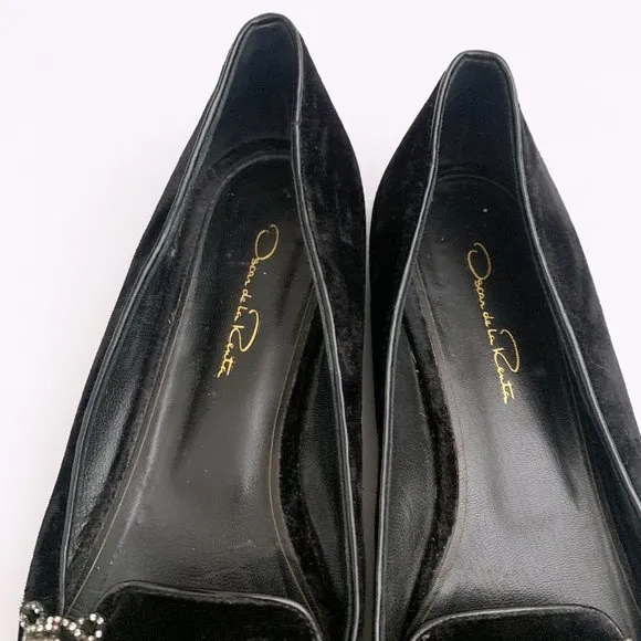 Oscar De La Renta Velvet Loafers