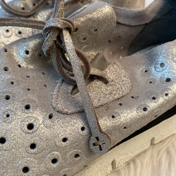 OTBT Metallic Silver Sneakers, Size 7.5M