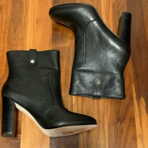 Paige Black Leather Booties, NEW