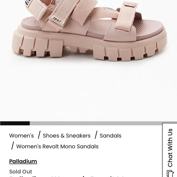Palladium Revolt Moni Sandals in Rose Quartz Size US 8/UK 6