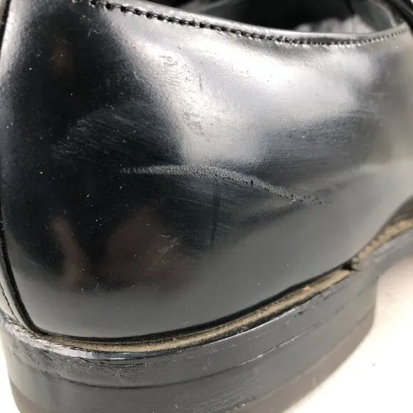 Park Place Men's Size 10D Black Leather Closed Toe Slip On Dress Shoes Loafers