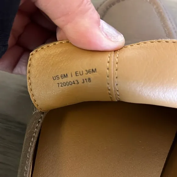 PATRICIA NASH FIA TAUPE LEATHER HORSE BIT LOAFERS 6