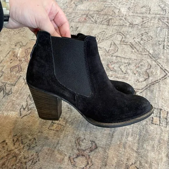Paul Green Black Suede Chelsea Ankle Boots Slip On Women's US 6 / UK 3.5 EUC