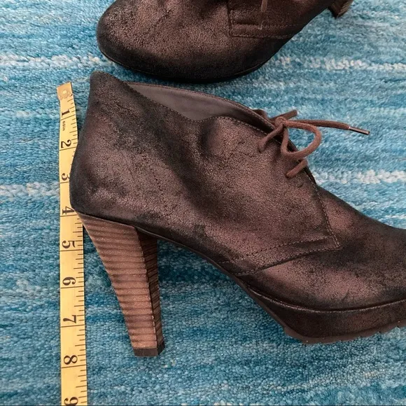 Paul Green Leather Iridescent bootie shoe stacked heel size 9.5