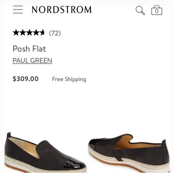 Paul Green Posh Black Perforated Leather Espadrille Loafer Flats UK6 US8.5