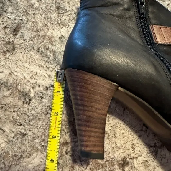 Paul Green Women's Black Brown Heeled Ankle Boots Size 3 UK / 5.5 US