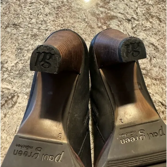 Paul Green Women's Black Brown Heeled Ankle Boots Size 3 UK / 5.5 US