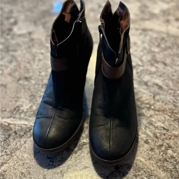 Paul Green Women's Black Brown Heeled Ankle Boots Size 3 UK / 5.5 US