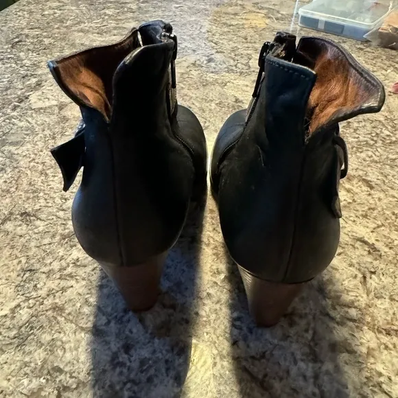 Paul Green Women's Black Brown Heeled Ankle Boots Size 3 UK / 5.5 US
